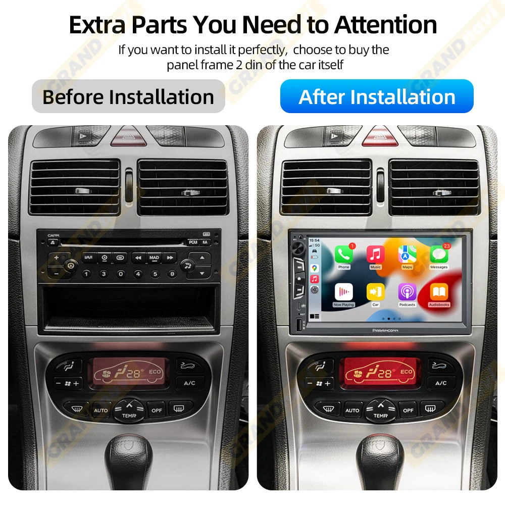 2DIN 7inch Car Radio MP5 Player Wireless CarPlay Android Auto Mirrorlink Touch Screen Bluetooth FM Stereo PD3.0 Fast Charging