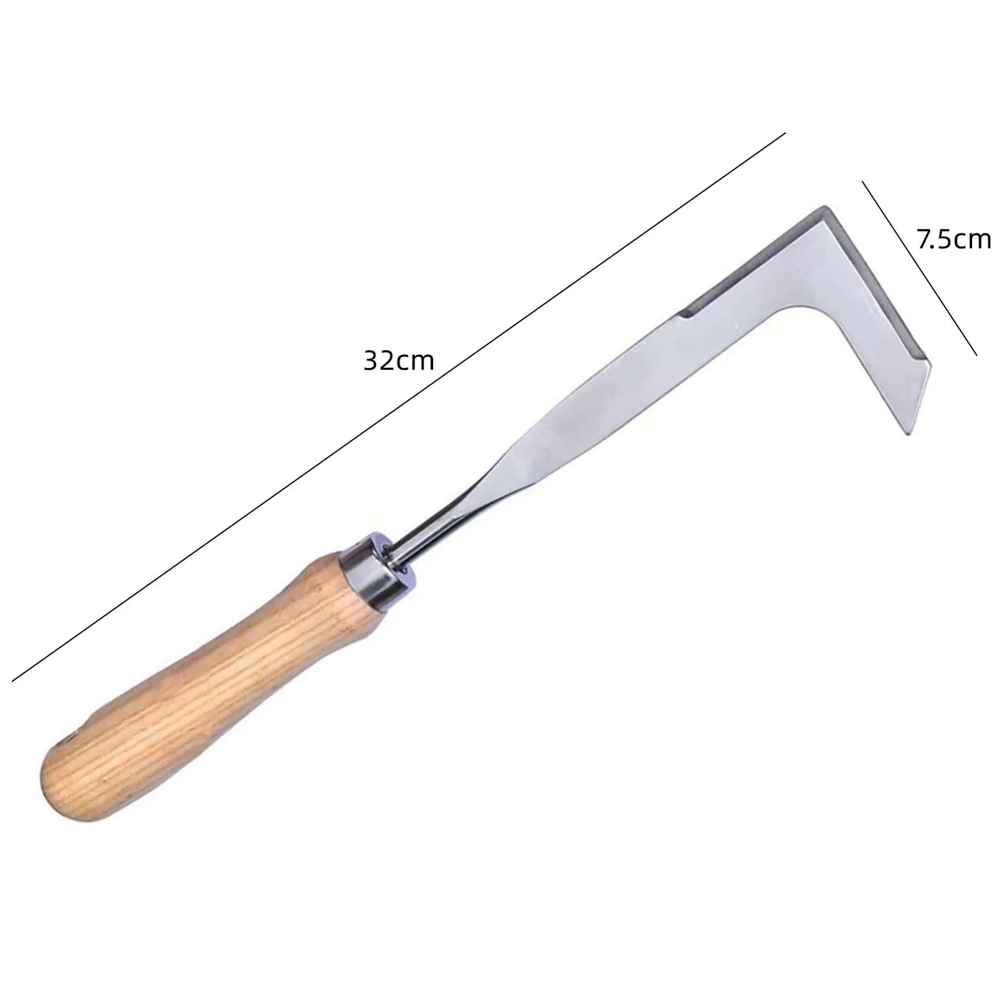 Carbon Steel Garden Hoe & Weeder — Dual-Purpose Hand Weeding Tool