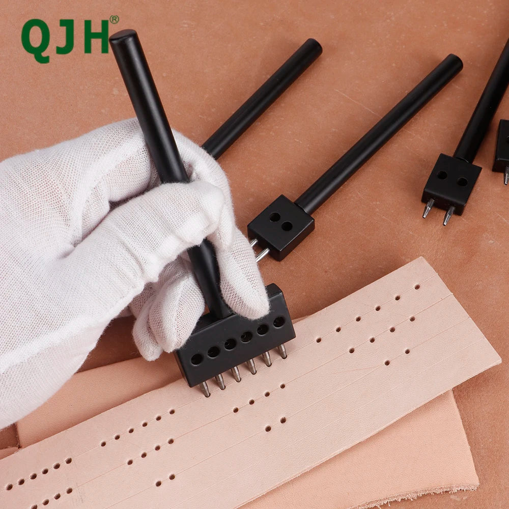 1set Leather Belt Hole Punching Tool, DIY Round Hole Puncher, Leather Craftwork Circle Hole Making Tool, Spacing 4/5/6/8mm