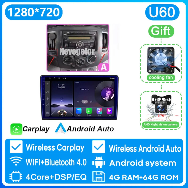 Stereo Car Radio For NISSAN NV200 2011 - 2018 GPS Navigation Android 16 Multimedia Player Carplay Auto 4G WIFI BT No 2din DVD
