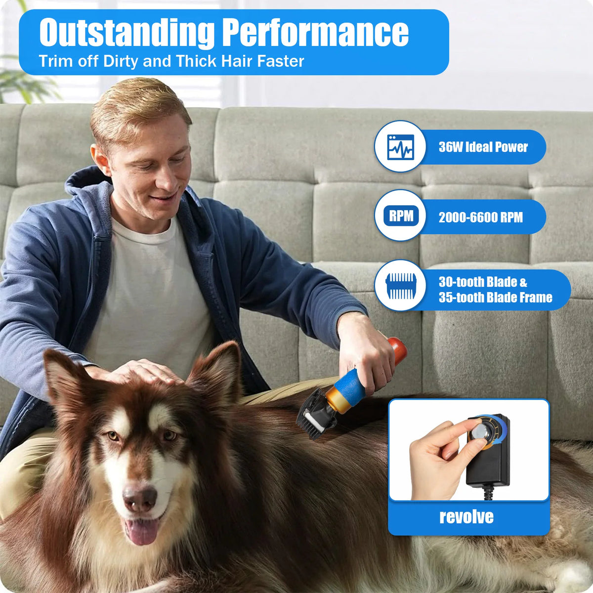 36W Electric Sheep Goat Shears Animal Grooming Shearing Clipper Farm Supply Sheep Goat Shears Pets Dogs Rabbit Shearing Shaver