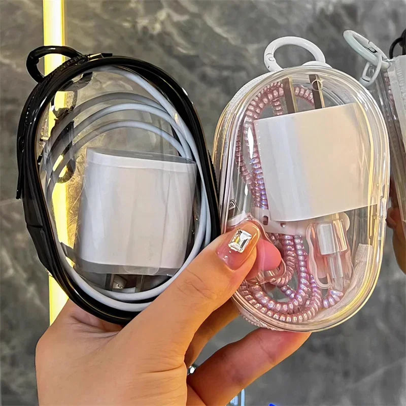 1PC Data Cable Charger Storage Bag Portable Headphone Organizer Cosmetic Jewelry Storage Bag