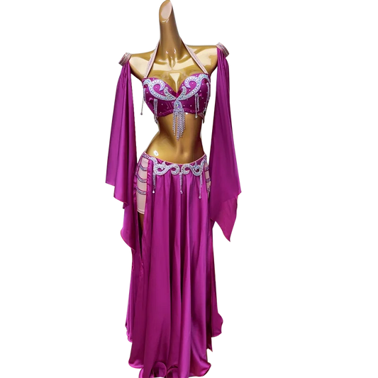 Women's oriental belly dance practice dress set