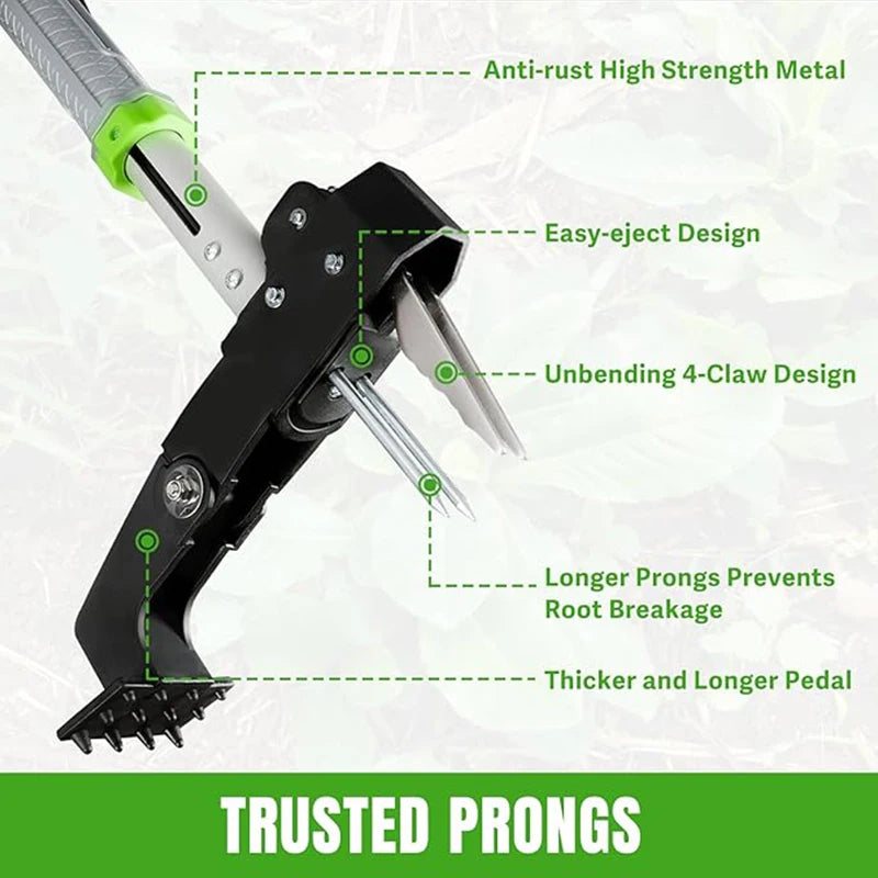 2025The Garden Manual Weeding Tool Smoothly Removes Weeds Without Bending Over With a Long Pedal sharp 4-paw Weeder