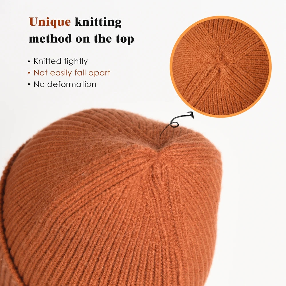 Women's Fold-Over Cuff Knit Beanie - Soft Solid Winter Hat - photo 3