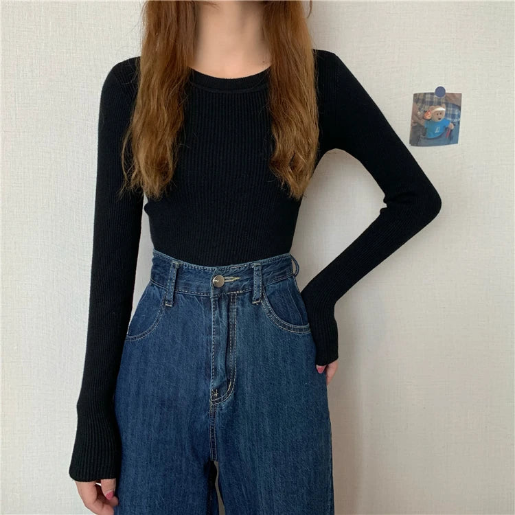 Women's basic knit pullover, crew neck jumper — view 13 of 20