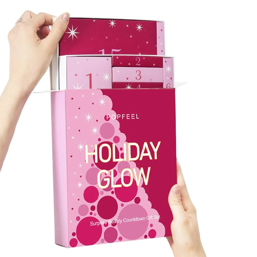 2025 Christmas Countdown Makeup Set Lipstick Eye Shadow Cosmetics 24pcs Holiday Beauty Advent Calendar Gift Box for Women Girls