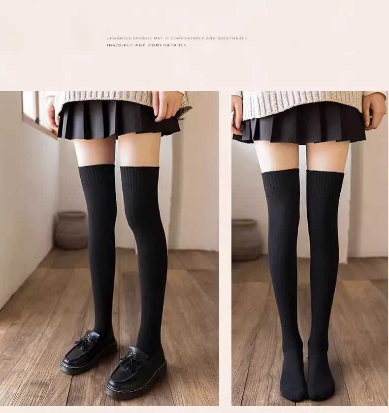 Women's Thick Over the Knee Socks, Terry Lined
