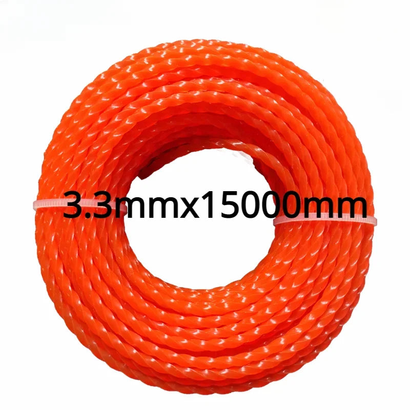 2mm～3mm*10m～25m Mowing Nylon Grass Trimmer Rope Brush Cutter Trimmer Line Mowing Wire Lawn Mower Accessory