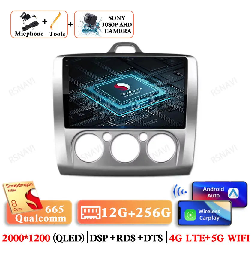 Android 14 Head Unit with CarPlay for Ford Focus 2/3 Mk2/Mk3 (2004-2011)
