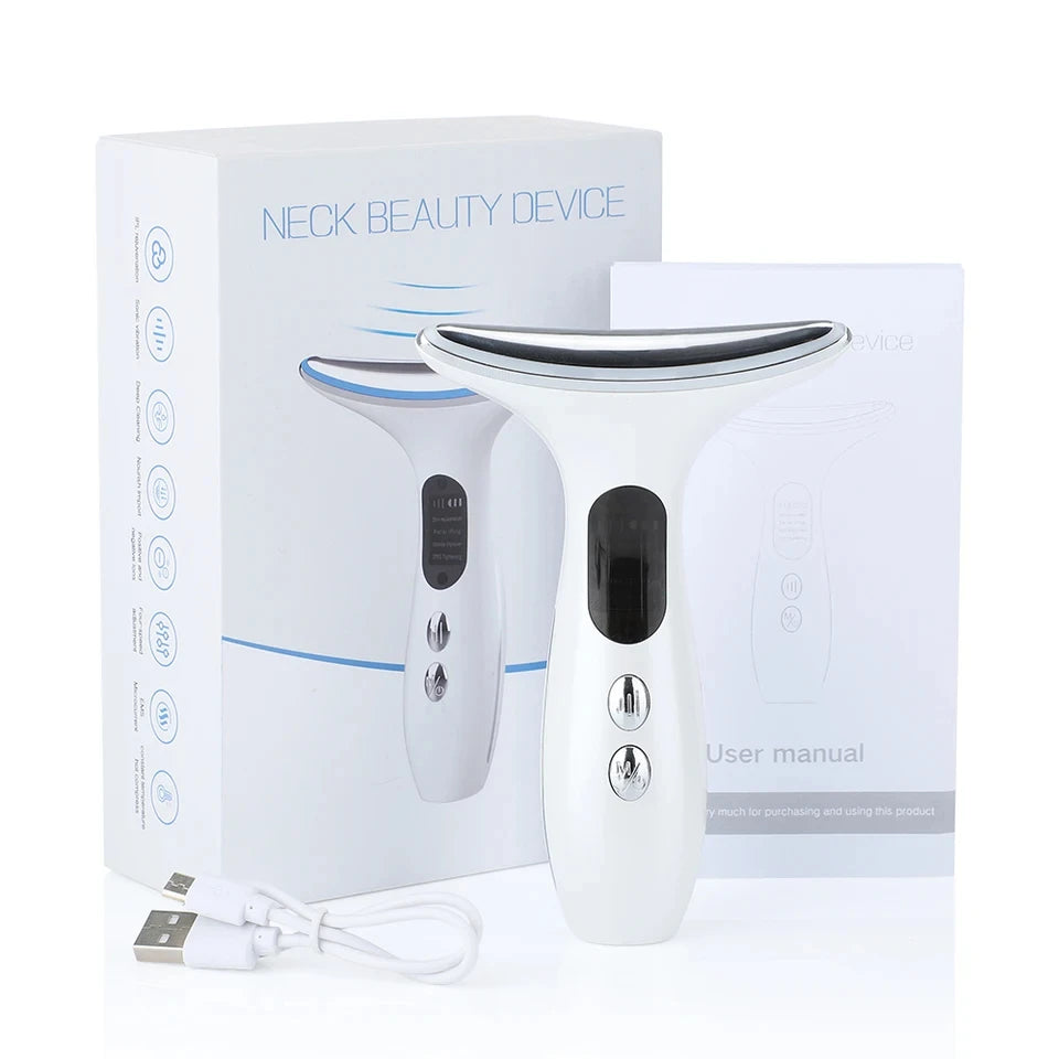 Handheld Face Massager Comfortable Facial Massager Face and Neck Beauty Device for Skin Care Adults Men and Women White