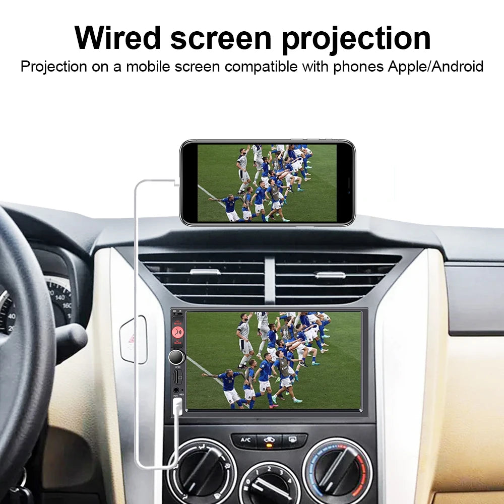 XIMA 2Din 7" IPS Universal Wireless CarPlay Android Auto Car Radio Stereo Multimedia Autoaudio FM Receiver Mirror Link Monitor