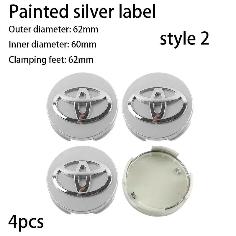 4pcs 62mm Car Styling Wheel Hub Center Caps Rim Cover Badge For Toyota Corolla Yaris CHR Rav4 Highlander Avalvn Camry accessory