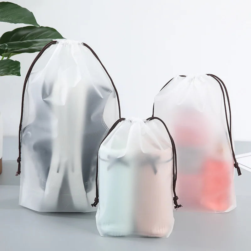 PE Dinosaur Bundle Pocket Plastic Drawstring Bag Frosted Shoes Travel Storage Bag Transparent Clothes Socks Shoes Plastic Bag