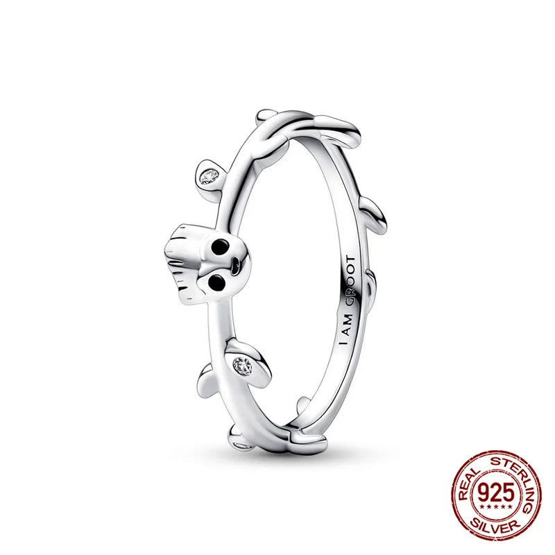 New in 925 Sterling Silver Sun and Moon Love Princess Zircon Oxide Enamel Heart Love Rings Fashion Fine Jewelry For Women Gifts