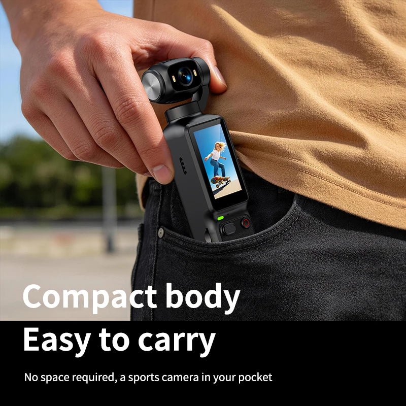 4K Handheld Action Camera — 90°/180° Rotating Lens for Vlogs