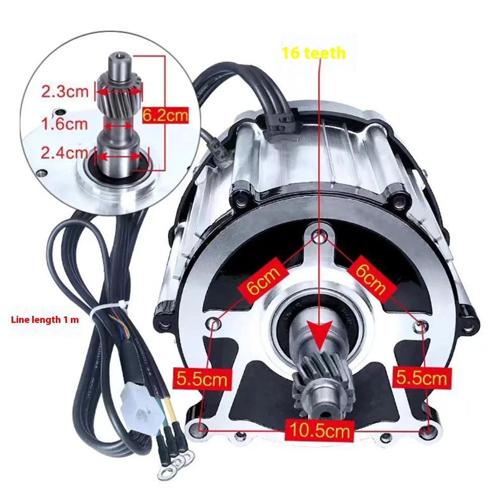60V 1000W Permanent Magnet Brushless Differential Motor for Electric Tricycle Electric Vehicle Universal