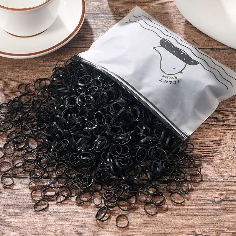 Hair Ties for Flyaways, Gentle & No Crease. Bulk Pack, 17x11x1cm, Black, for School & Play