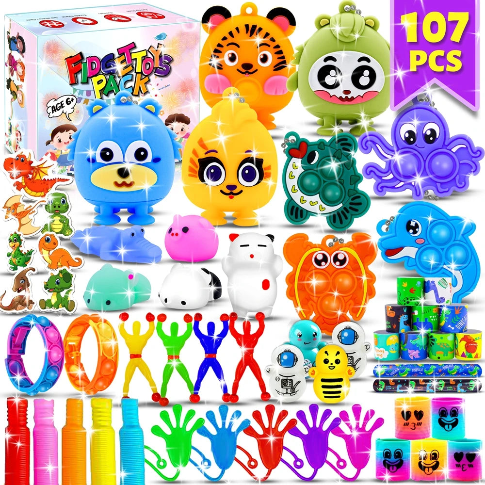 Fidget Toys Pack Stuffers for Party Favors Autism Sensory Toys Stress Autistic ADHD Anxiety Carnival Treasure Classroom Prizes