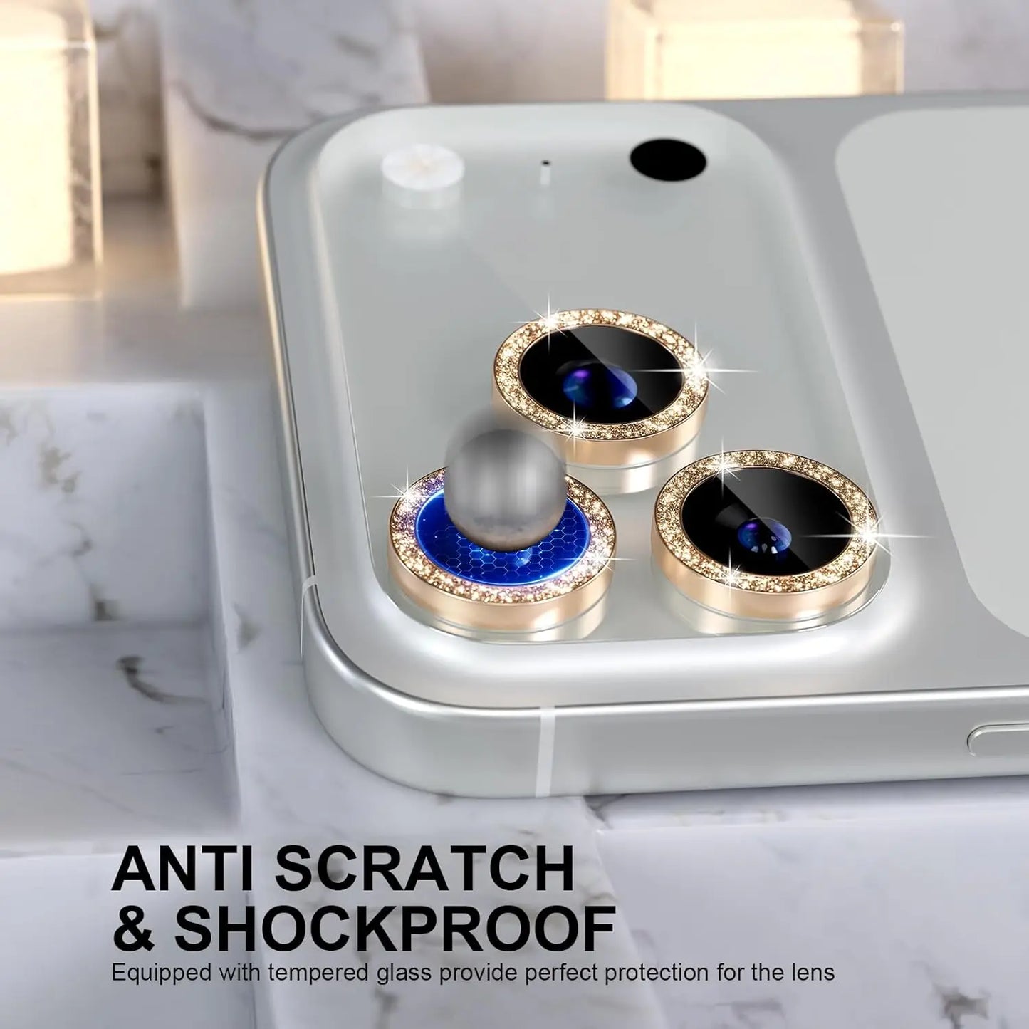 Bling Glitter Diamond Metal Frame Camera Protector For IPhone 17 Pro Max Air 17Pro Alloy Lens Tempered Glass Film Ring Cover Cap
