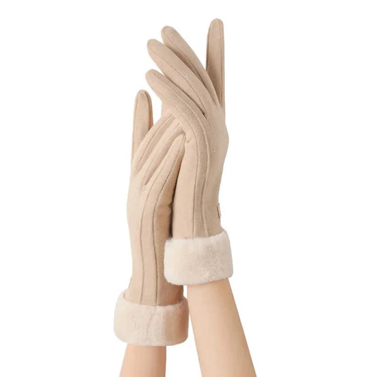 Women's warm windproof touch screen gloves