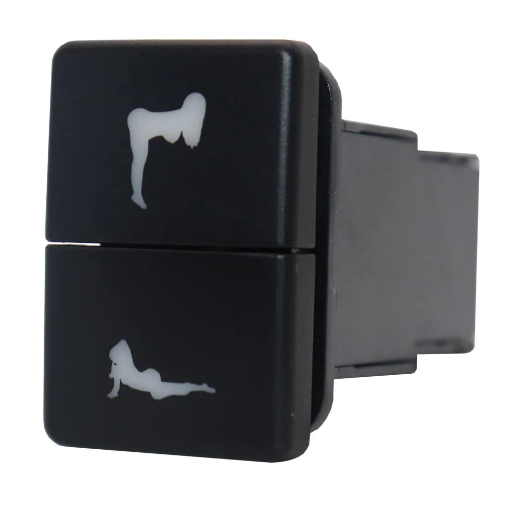 12V Dual Push Button Switch ON-Off Blue/Green Backlit 32.5mm X 22mm for Toyota 4Runner Hilux Prado RAV4, with Connector Wire