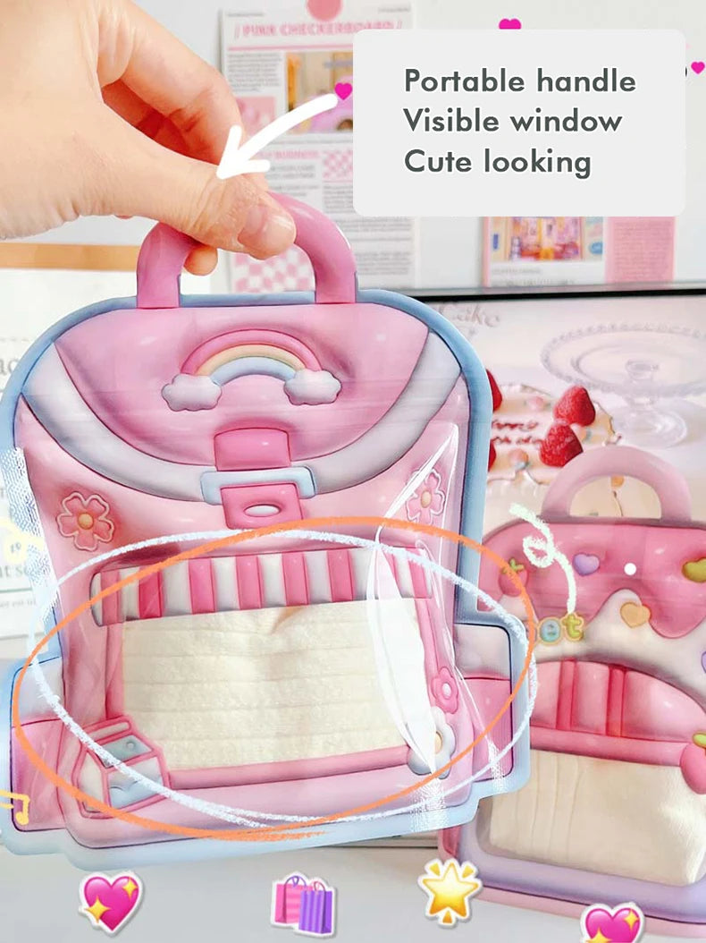 10/50PCS Zipper Cartoon Storage Bag Cute 3D Cartoon Backpack Small Items Storage Bag Valentine Day Birthday Gift Packaging Bag