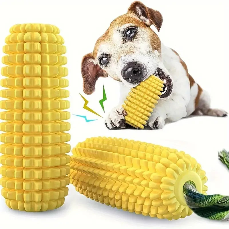 Corn Stick Squeaky Chew Toy - Tough Rubber Dog Toy