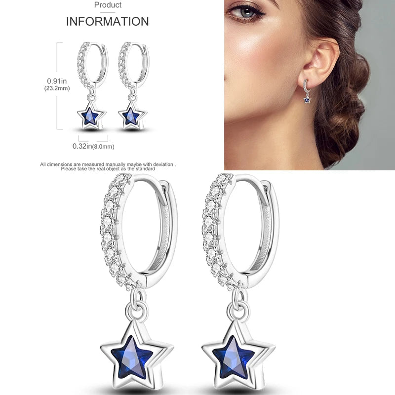 Sparkling Gold Woman Hoop Earrings 925 Sterling Silver Butterfly Colored Zirconium Earrings for Women Jewelry Anniversary Gift