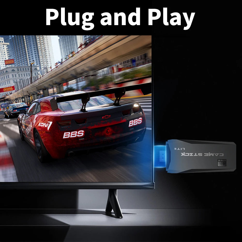 M8 Retro Game Stick – 25,000+ Games, 12 Emulators, 4K HD & 2 Wireless Gamepads | PS1/MAME/FC/SFC