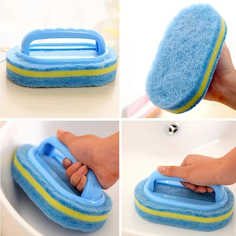 Tiles Sponge Cleaning Brush – Microfiber, Built-in Handle Safe for Hands, Strong Cleaning Power for Kitchen & Bathroom