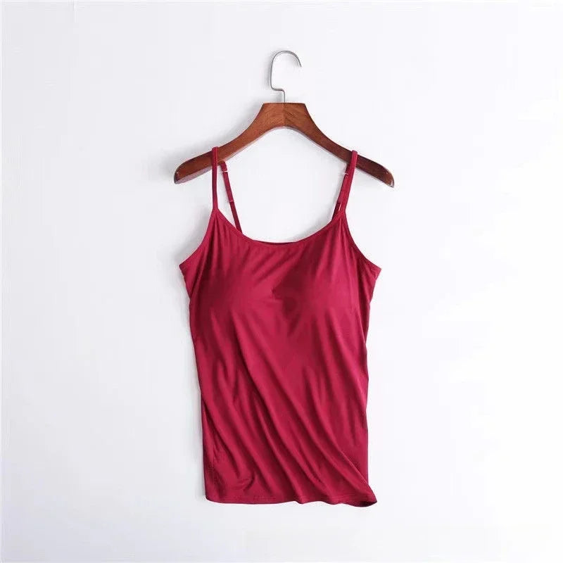 Women's Cami Bra Tank Top – Built-In Padded Bra Camisole | Wireless, Breathable & Seamless | S-6XL