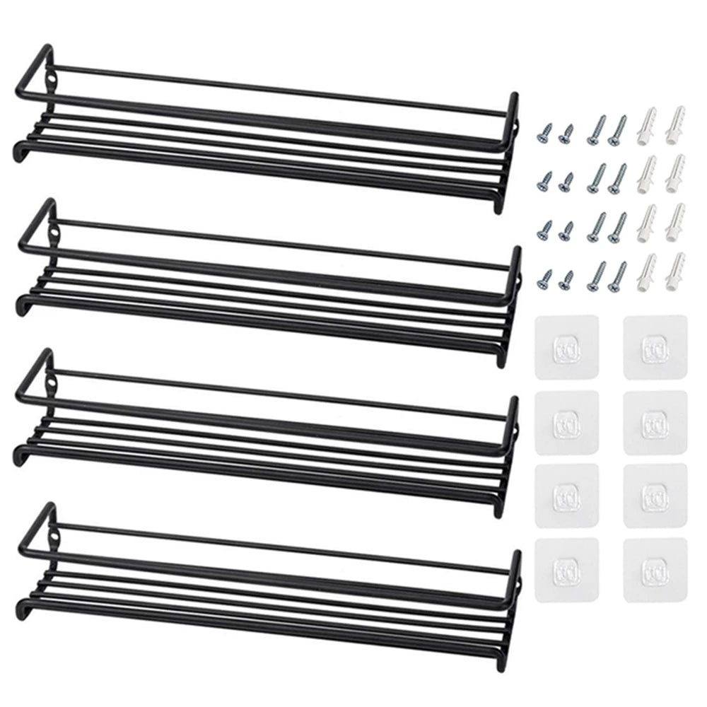 Wall-Mount Metal Spice Racks - Cabinet Door Organizer, 2 or 4 Pack - photo 9
