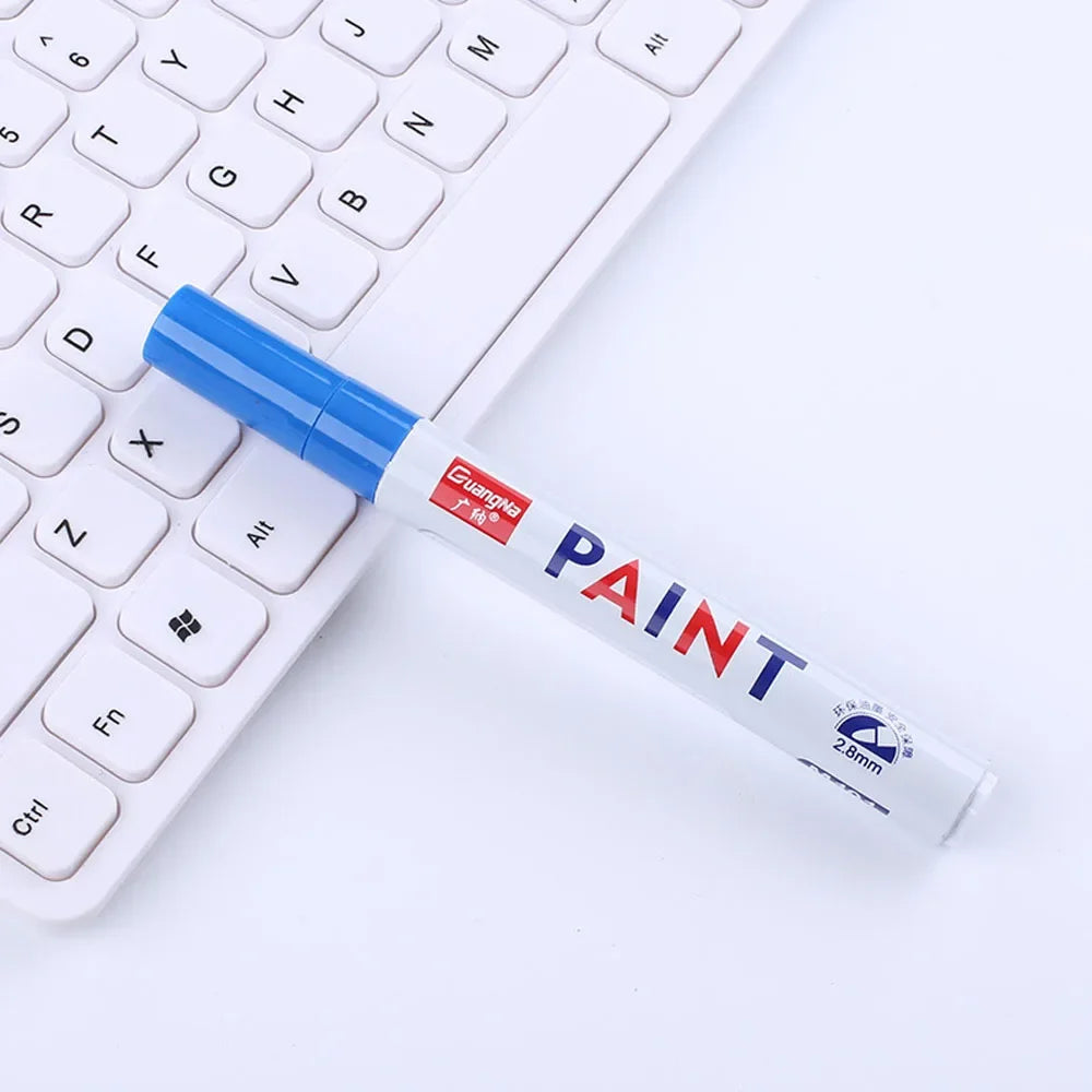 Car Paint Pen Waterproof Car Wheel Tire Oily Painting Mark Pen Auto Rubber Tyre Tread CD Metal Permanent Paint Marker