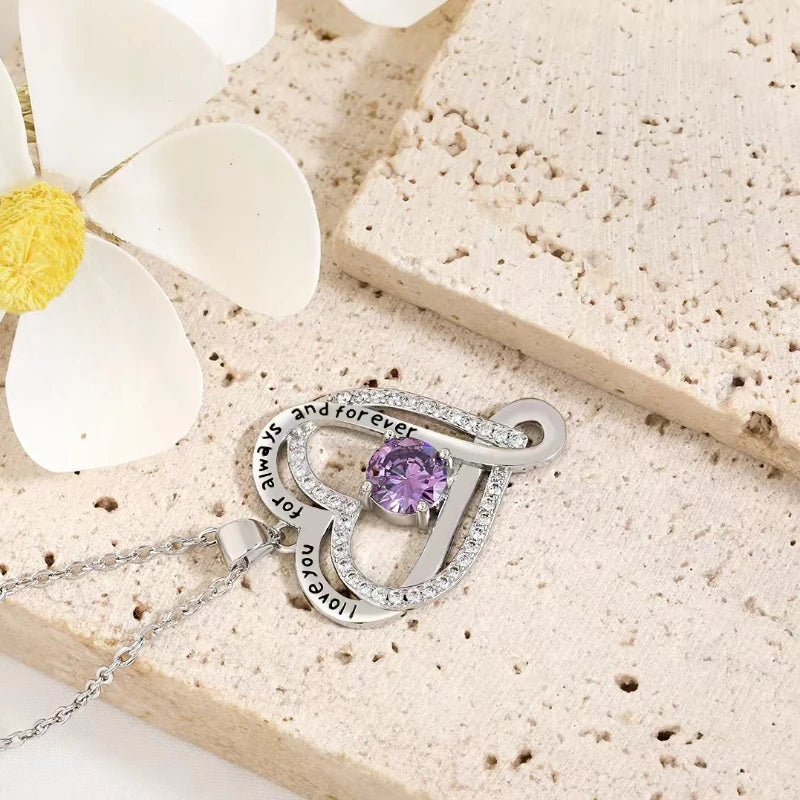 Heart Pendant Necklace for Women – Rhinestone Hollow Design, Mood Tracker, Mother's Day & Best Friend Gift