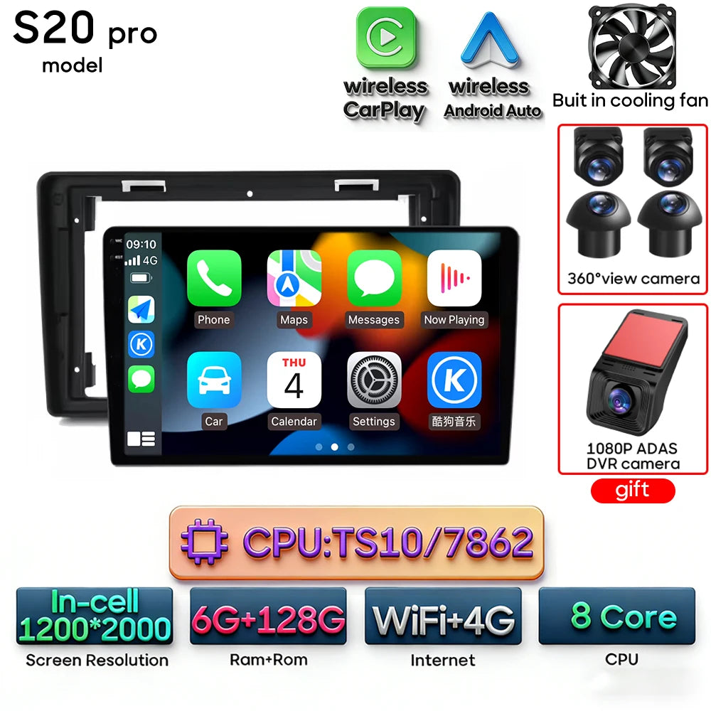 Car Stereo with Apple CarPlay & Android Auto, Compatible with Peugeot Partner & Citroen Berlingo 2 B9