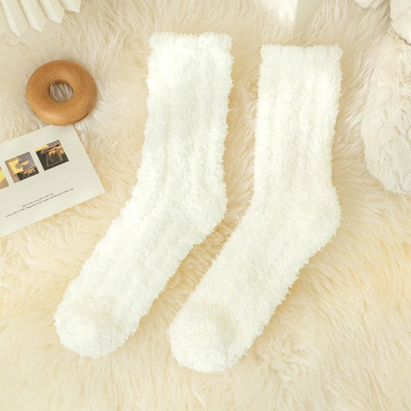 Women's Cat Paw Coral Velvet Socks