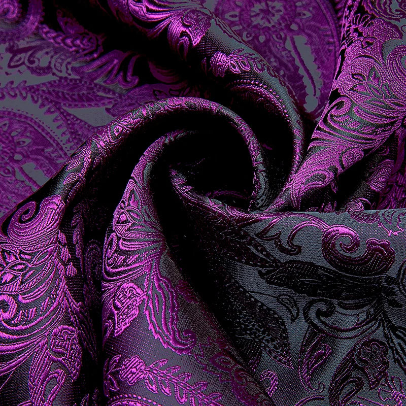 Men's Purple Paisley Long Scarf - 160cm Winter Wrap - photo 6