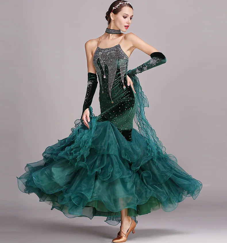 Women's waltz and tango ballroom evening dress