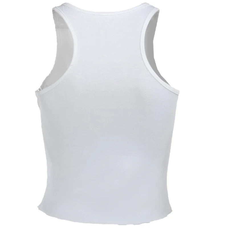 New 2026 Spring Women Sexy Tank Tops subtranslucent slim Tops Letter Printed White Women's Racerback Vest Summer Clothes
