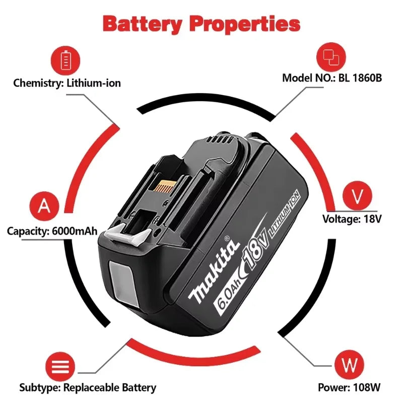 MMAlto Makita 18V LXT Replacement Li-Ion Battery – BL1860 BL1850 BL1840 BL1830 BL1815 | 3.0Ah 5.0Ah 6.0Ah | Sony Cells | LED Indicator