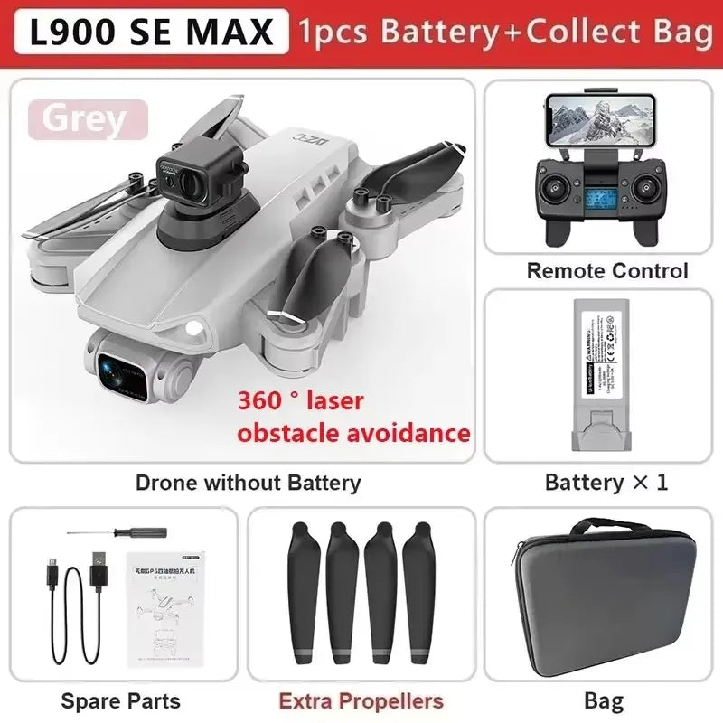 LYZRC L900 Pro SE MAX Drone 4K Professional Dual HD Camera GPS 5G WIFI 360° Obstacle Avoidance Brushless Motor Rc FPV Quadcopter