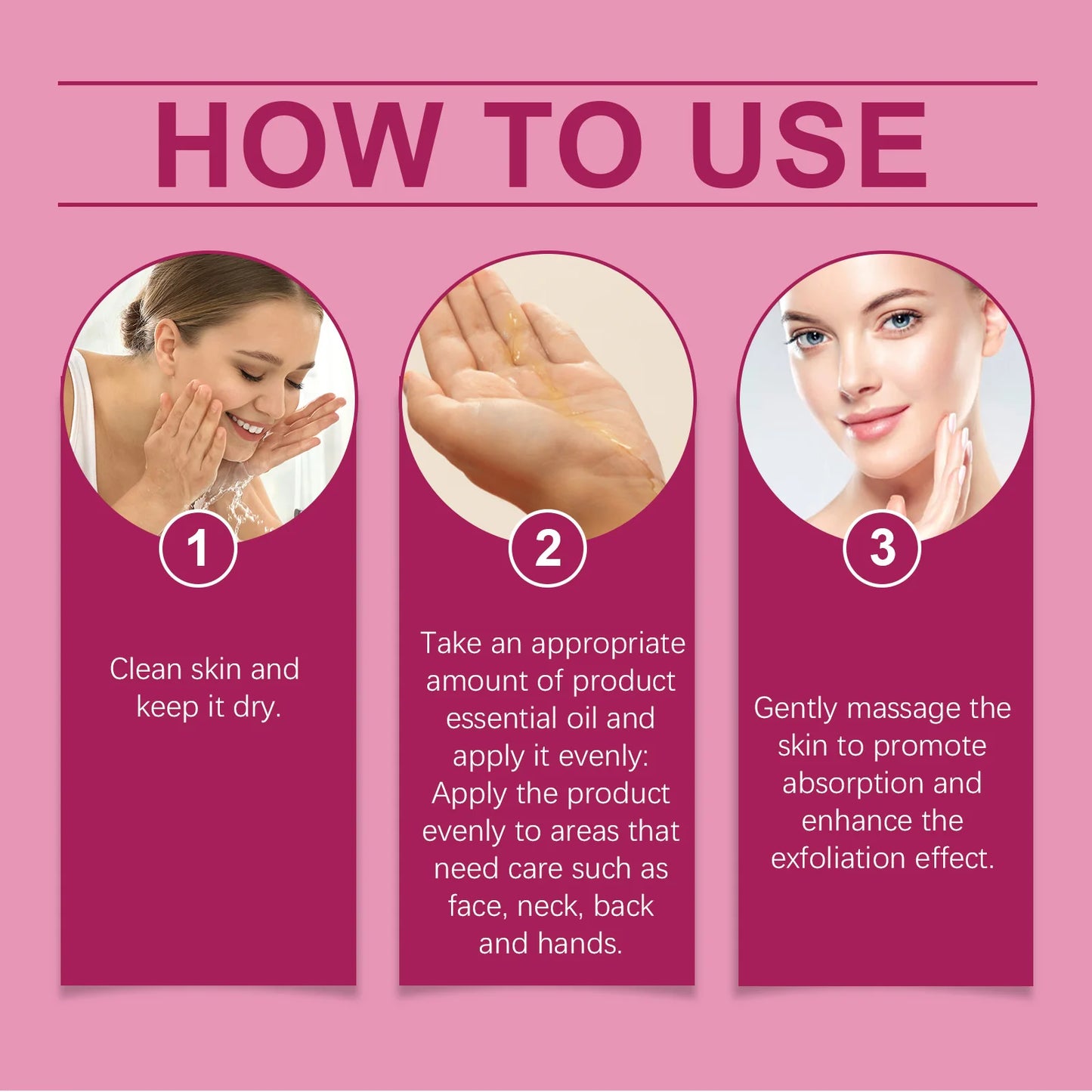 Body Exfoliating Oil, Cleansing & Nourishing Dry Skin Care, Polishing Treatment for Glowing Skin