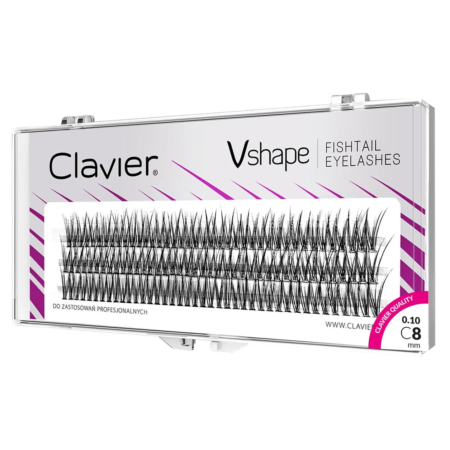 Clavier V-Shape Silk Cluster Lashes – Professional Individual Eyelash Extensions | Natural C-Curl DIY