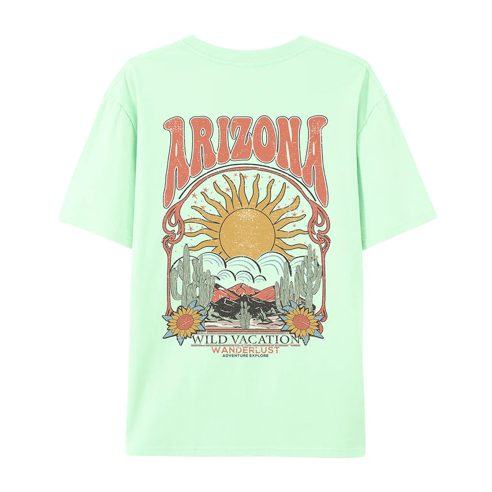 Arizona Scenery Printed Womens T-Shirt Harajuku Personality Tshirt Fashion Casual Clothing Breathable Summer T Shirts Women