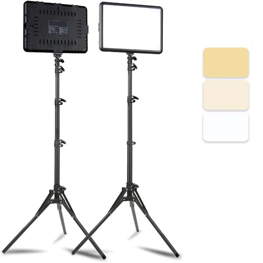 Dimmable LED Video Light Panel with Tripod for Photography