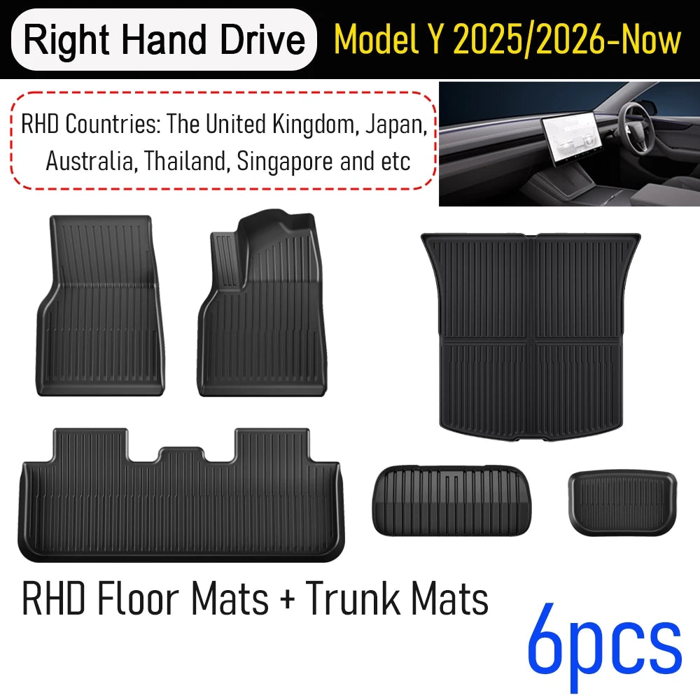 for Tesla Model Y Juniper 2026 2026 Car Floor Mats Cargo Liner Trunk Mats Backrest Kick Pads Protection Car Interior Accessories