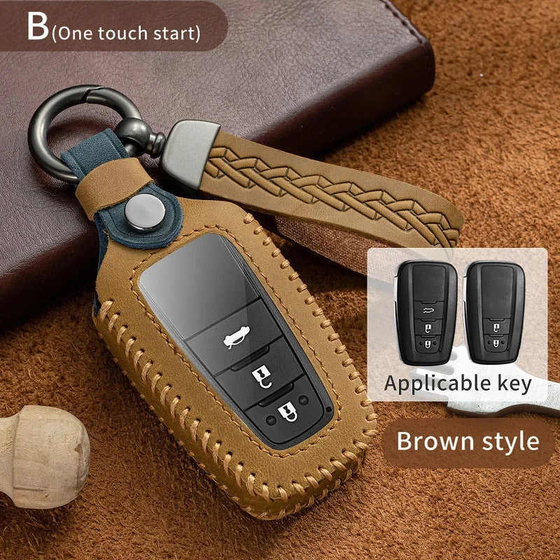 New Soft Leather TPU Car Key Case Cover For Toyota CHR Hilux Fortuner Land Cruiser 200 Camry Corolla Crown RAV4 Highland