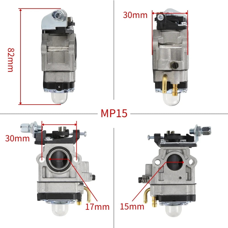 For Walbro CG430 CG520 BC430 BC520 40-5 44-5 43cc 49cc 50cc 52cc Brush Cutter 2-Stroke Engine Lawn Mower Carburetor Carb