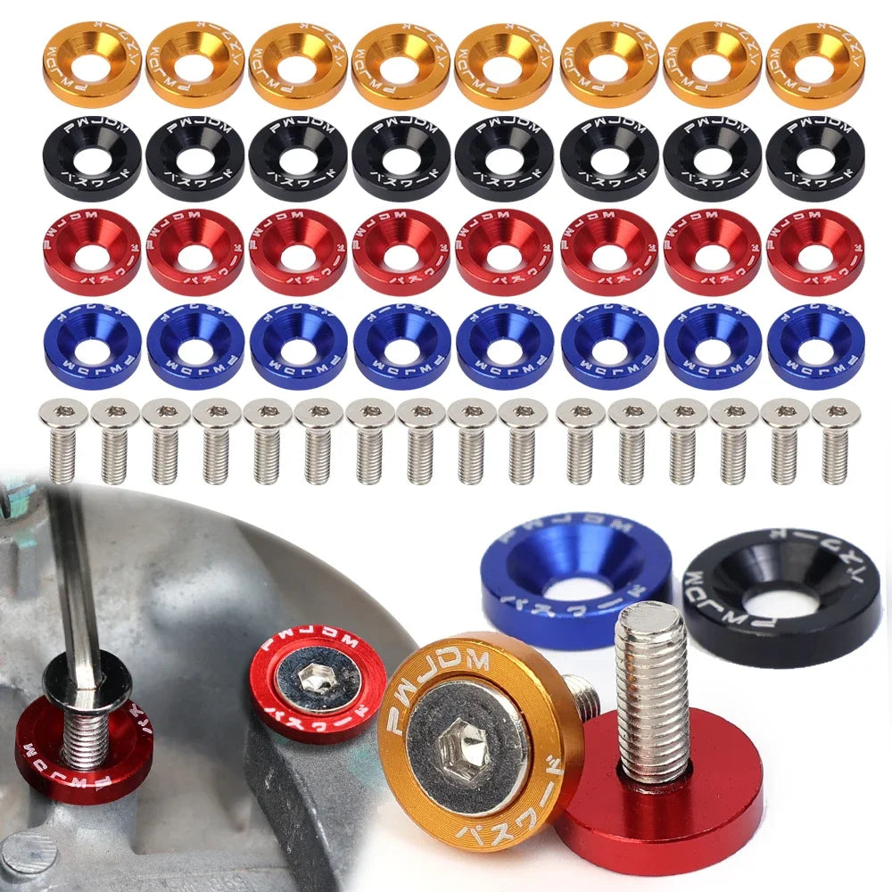 M6 Bolt Set JDM Fender Washers Bumper Engine Car Modification Gasket Screw Fender Aluminum Concave Screws Hex Fastener for Honda